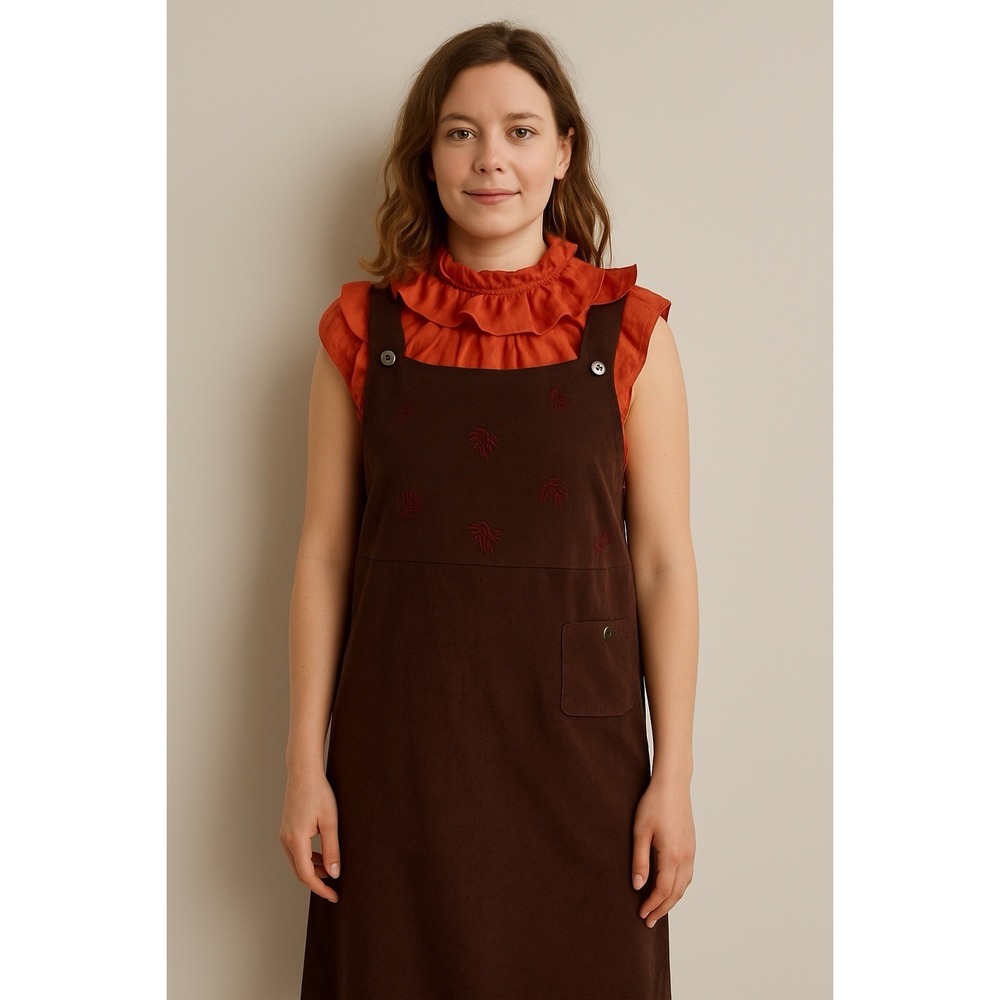 Cedar‎ Canyon Clothing Company Brown Jumper SZ Medium Cottagecore fall leaves